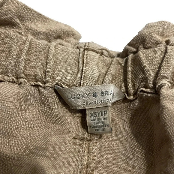 Lucky Brand Khaki Linen Paperbag Shorts. XS - Picture 4 of 4